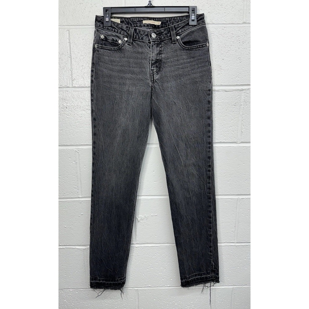 Levi's Premium Low Pitch Straight Jeans Worn Black Big E / Women's 26